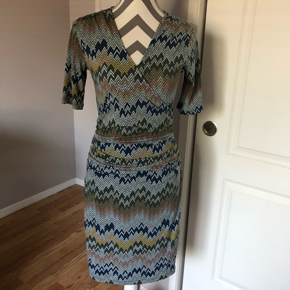 Jennifer Lopez Chevron Geometric Dress